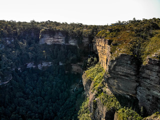 Cliffs and forest in the Blue mountain of NSW, Australia