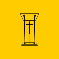 Christian symbols. The chair of the preacher in the church. Tribune for God's Word.