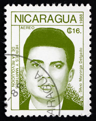 Postage stamp Nicaragua 1988 Silvio Mayorga Delgado
