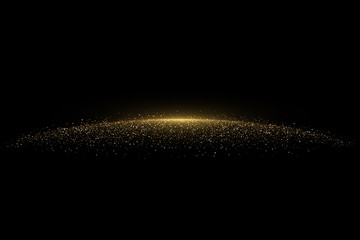 Fototapeta na wymiar Sparkling golden glitter dust abstract luxury background