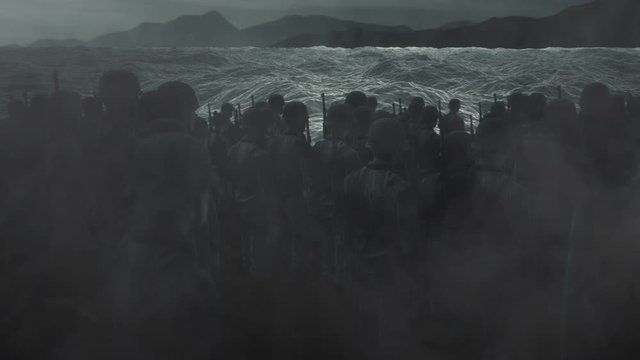 D-Day American Soldiers Sailing to Normandy in 1944