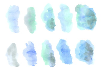 Fototapeta na wymiar Watercolor Texture Hand Painted Blobs