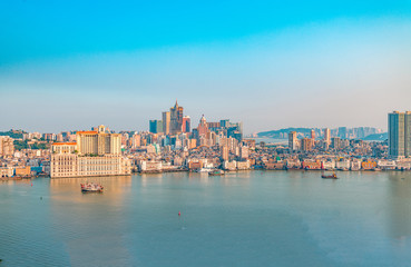 Naklejka premium The Bay View of Zhuhai, China and Macau