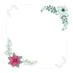 flower frame. Tender card with floral ornament