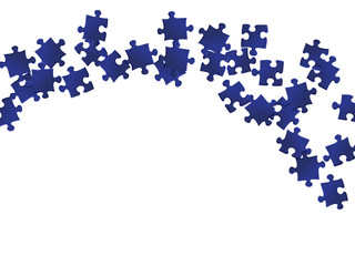 Game brainteaser jigsaw puzzle dark blue pieces 
