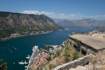 Obraz premium Kotor. View from the observation deck. The old town road.Montenegro.