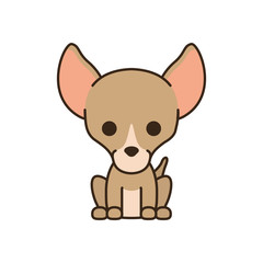 cute little dog chihuahua fill style icon