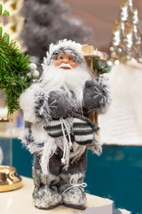 Happy Santa Claus Doll on Christmas time. Christmas greeting card.