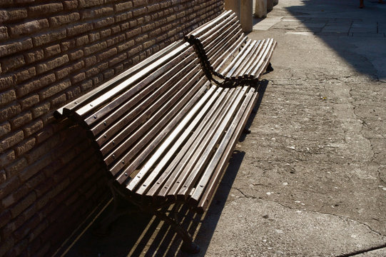 Empty Benches in quiet street