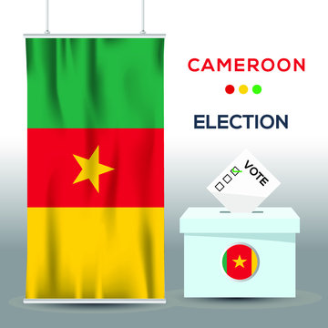 Cameroon election background vector work ,Flat design, Vector illustration.