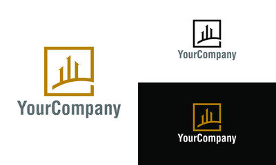 Minimalist real estate property investment logo. Real estate and mortgage logo template