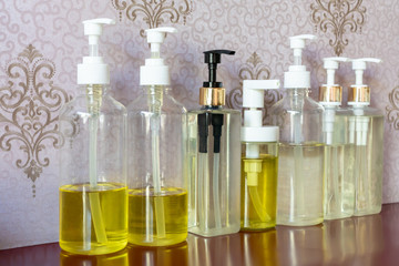 Essential oil bottle Many fragrances for body massages in the spa and Thai massage shops