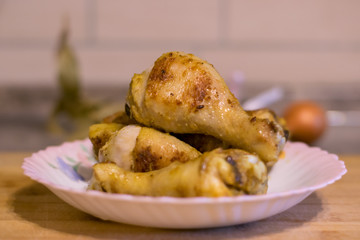 Plain fried chicken hot and ready to eat. Plain fried chicken hot and ready to eat.