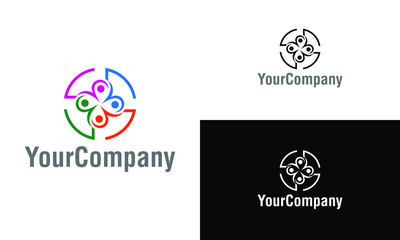 Corporate abstract logo design template. Simple and clean flat design of abstract logo vector template. Human logo design template.