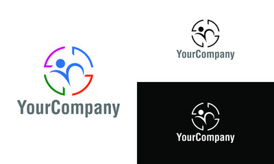 Corporate abstract logo design template. Simple and clean flat design of abstract logo vector template. Human logo design template.