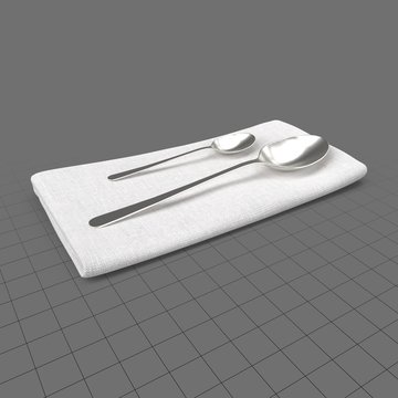 Spoons on napkin