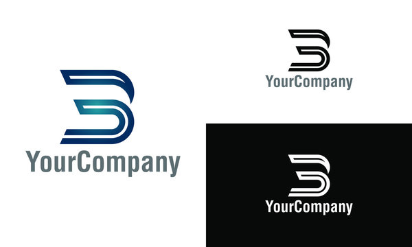 Corporate letter B, 3 and 3B logo design template. Simple and clean flat design of letter B, 3 and 3B logo vector template.