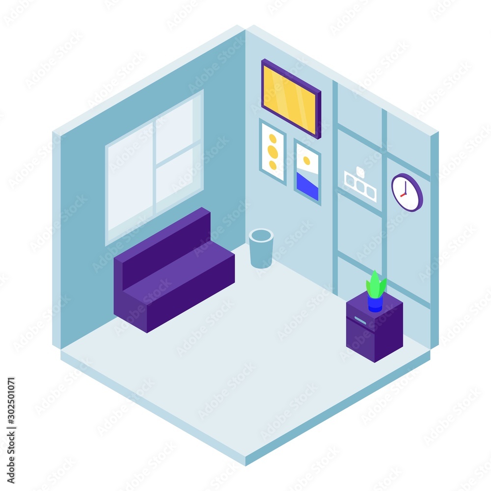Poster rest room icon. isometric of rest room vector icon for web design isolated on white background