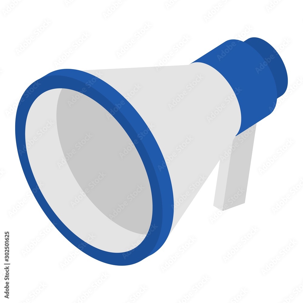 Poster megaphone icon. isometric of megaphone vector icon for web design isolated on white background