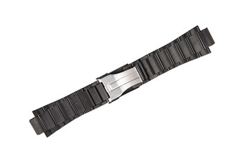 Metal bracelet for watches isolate on a white background. Metal strap for watches.