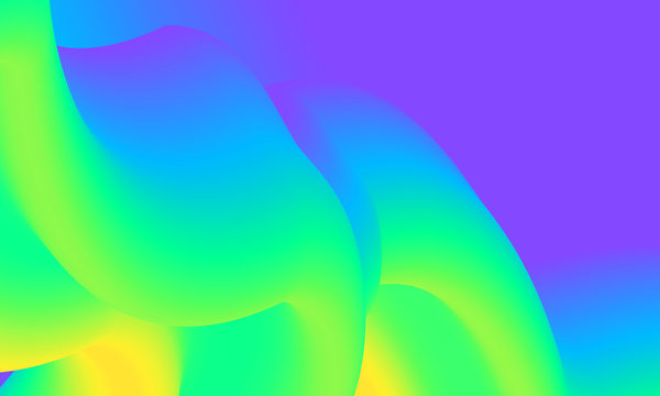 Modern colorful blue and green abstract soft 3D flow shapes. Liquid wave gradient background.