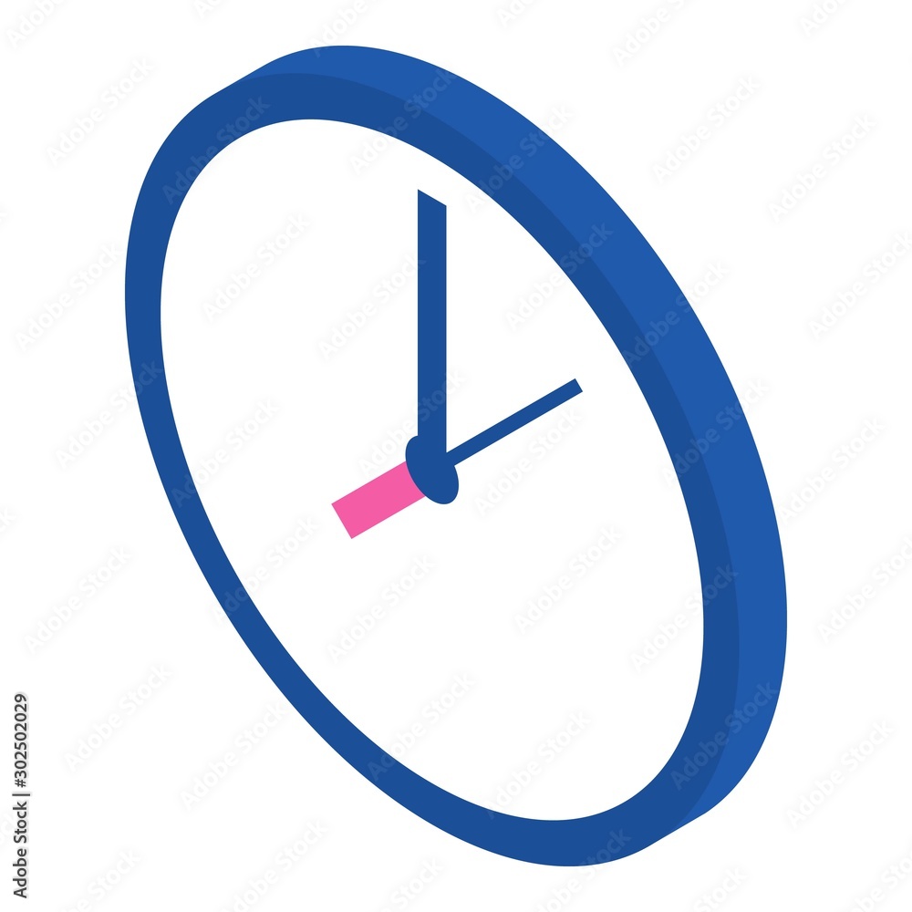 Poster modern wall clock icon. isometric of modern wall clock vector icon for web design isolated on white 