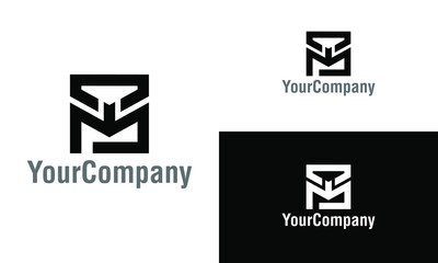 Naklejka premium Corporate letter MT logo design template. Simple and clean flat design of letter MT logo vector template.