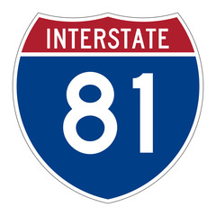 Interstate highway 81 road sign