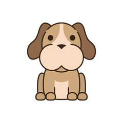Obraz premium cute little dachshund dog fill style icon