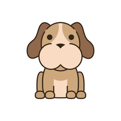 cute little dachshund dog fill style icon