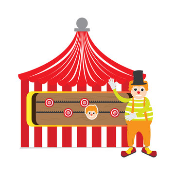 Circus game stand image. Carnival - Vector illustration