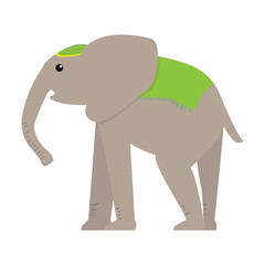 Isolated circus elephant on a white background - Vector