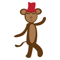 Isolated circus monkey on a white background - VEctor