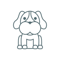 cute little dachshund dog line style icon