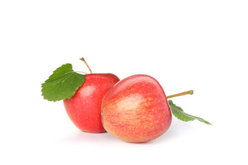 Sweet red apples isolated on white background