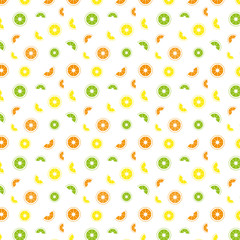 Citrus pattern on a white background. Oranges, lemons and limes for wallpaper.