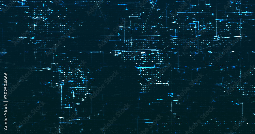 Wall mural abstract digital network data background, 3d rendering