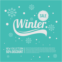 Naklejka premium Winter sale banner special isolated vector image