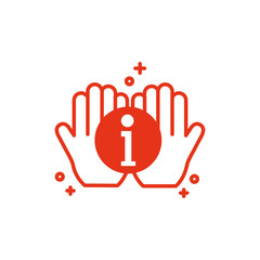 Isolated hands and help icon line design