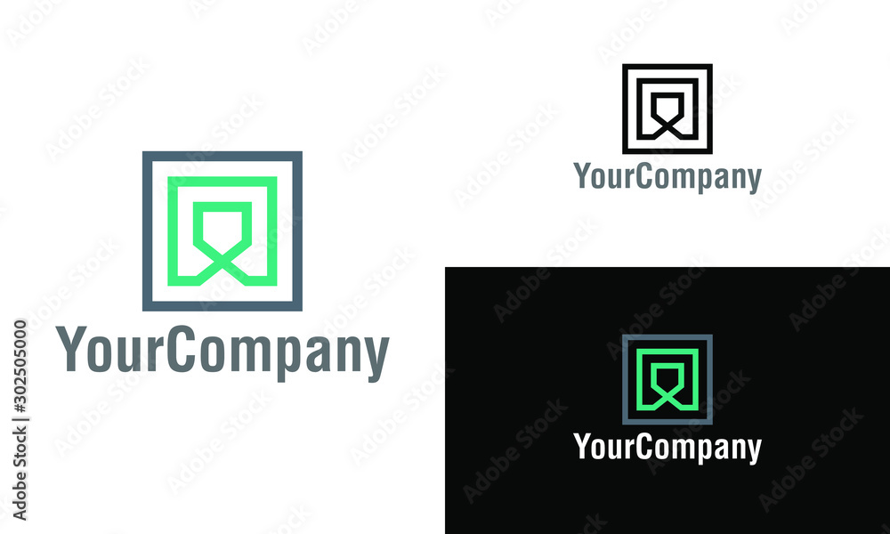 Aufkleber abstract square and architecture logo template design. creative vector emblem, for icon or design co