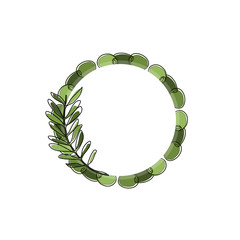Olive leaf and olives - round frame