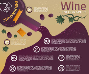 Old Wine bottle infographic template