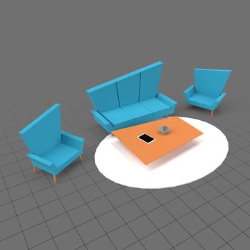 Low poly living room