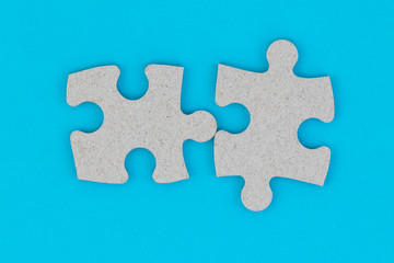 Concept of business teamwork and integration with puzzle