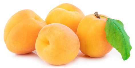 Apricot isolated on white background. Clipping Path