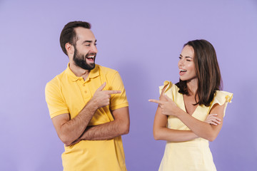 Happy excited beautiful young couple