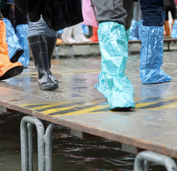 people with gaiters in Venice Italy