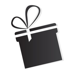 Isolated gift silhouette over a white background - Vector illustration