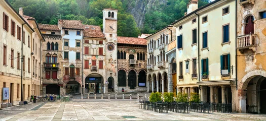 Foto auf Glas Traditional medieval villages (towns) of northern Italy - Vittorio Veneto. Veneto province © Freesurf