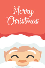 Santa claus face christmas greeting card